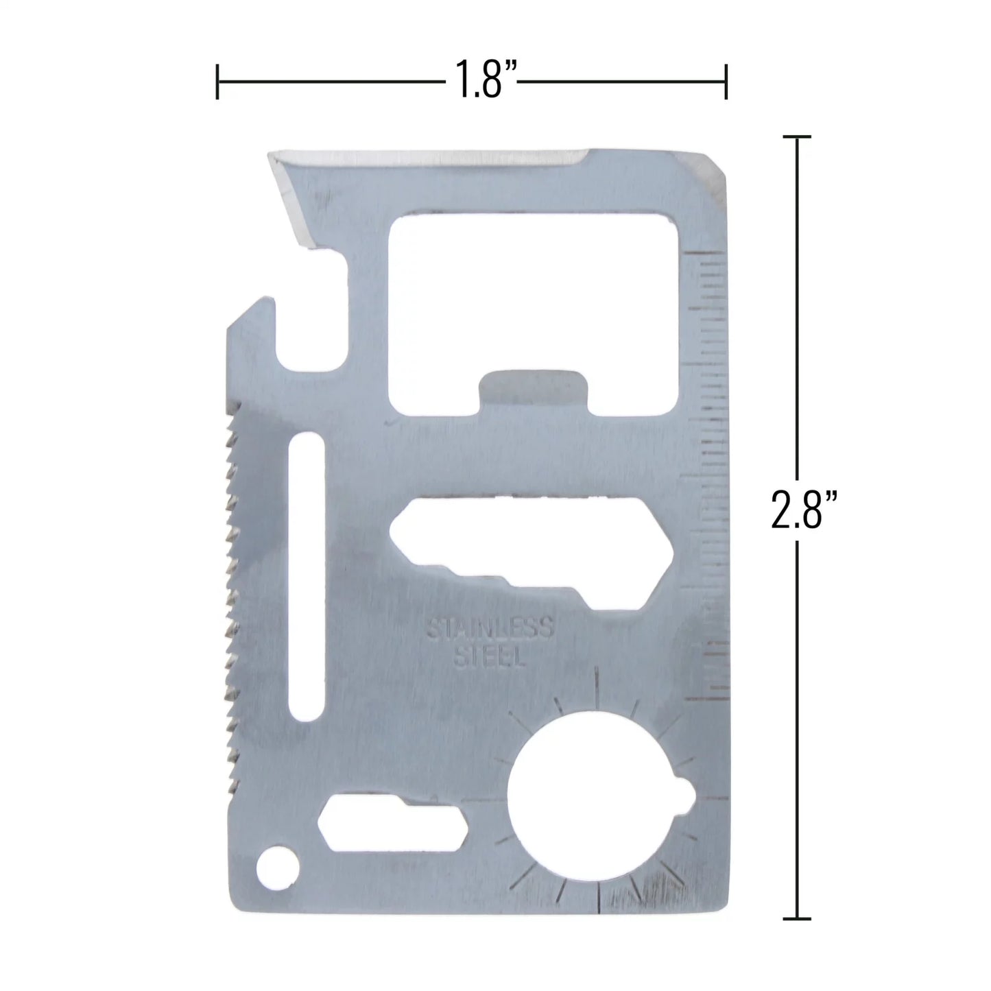 steel 11 in 1 multitool credit card with card sleeve