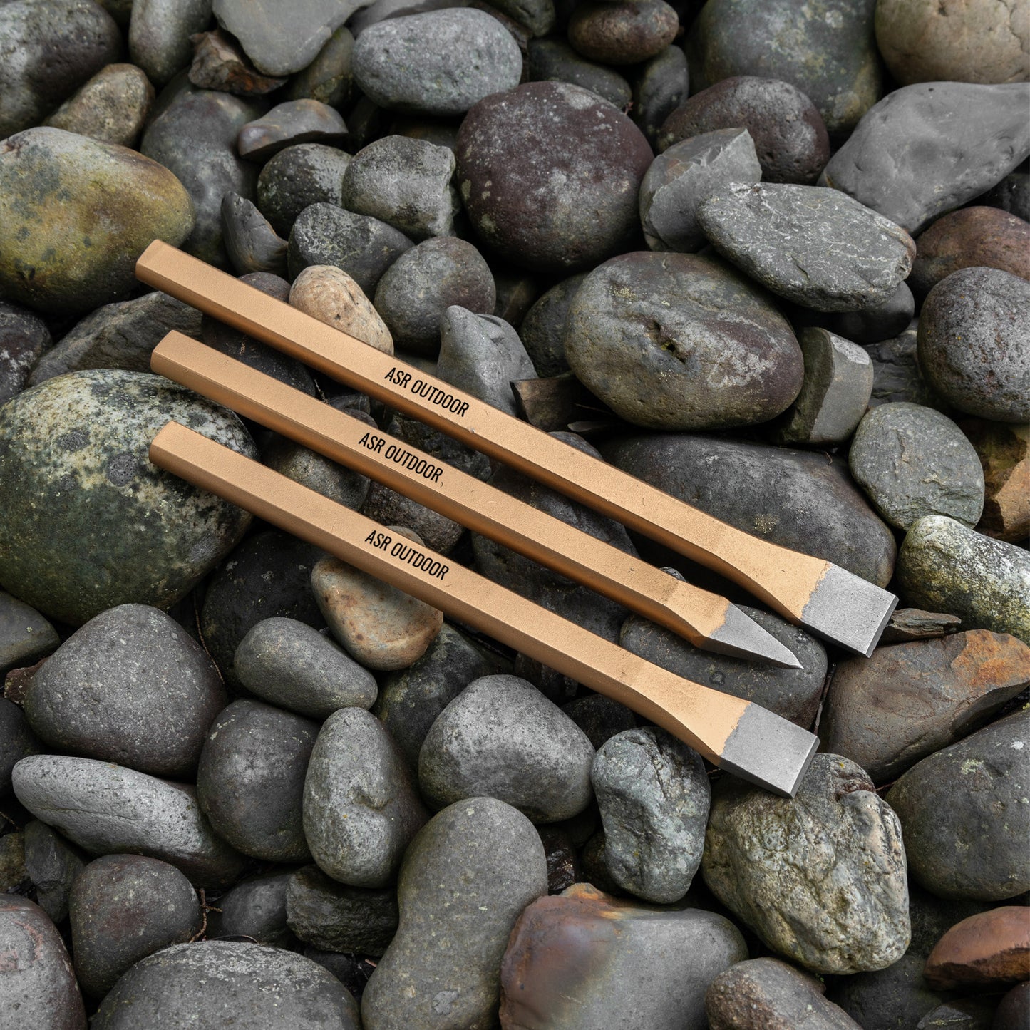 Chisel set with rock hounding backpack