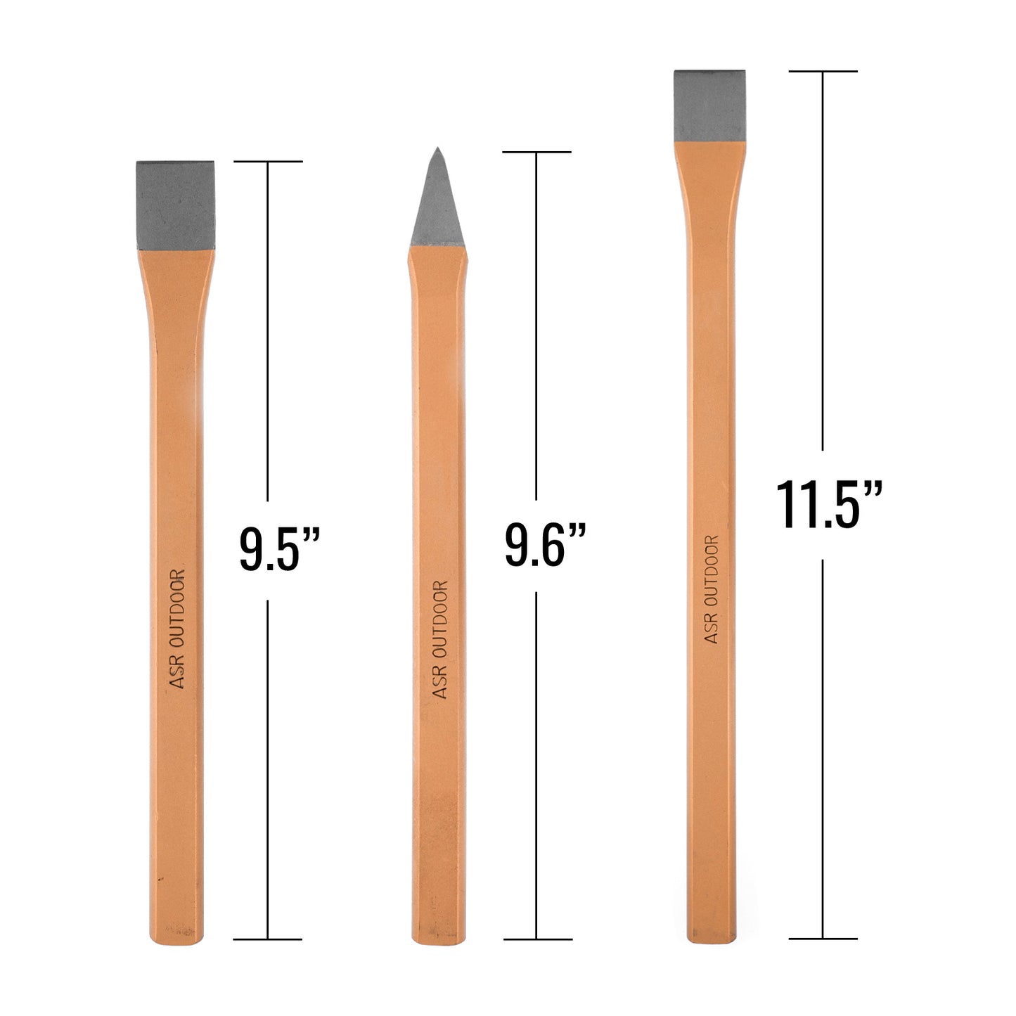 size chart of chisel set