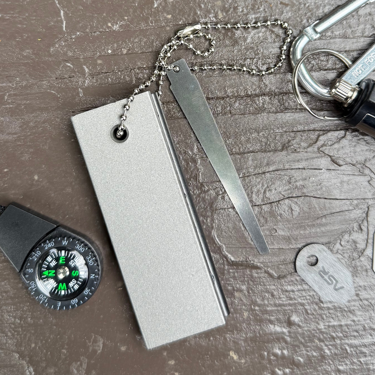 Flint and Steel striker Silver Small and Simple Fire starter sparks