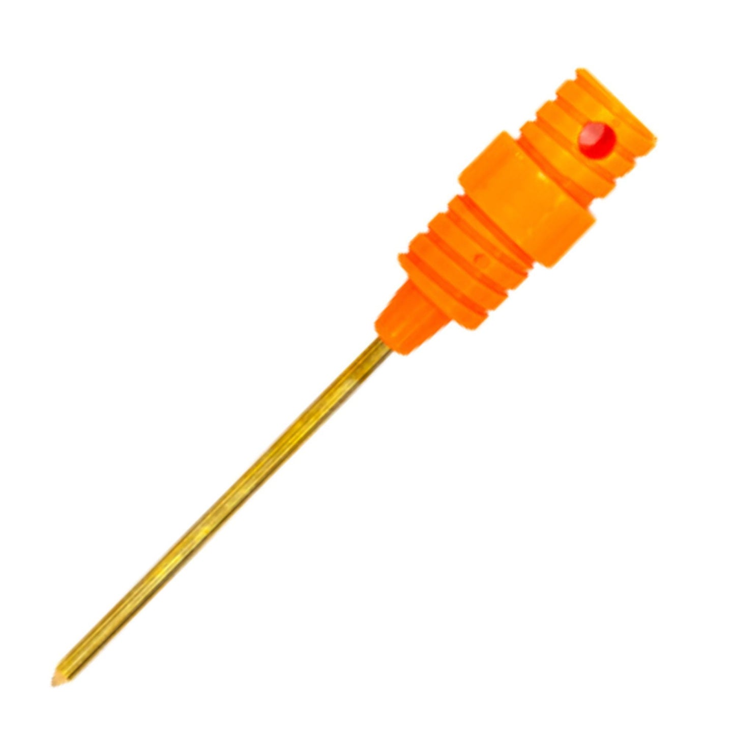 Orange and gold magnetic needle on a white background