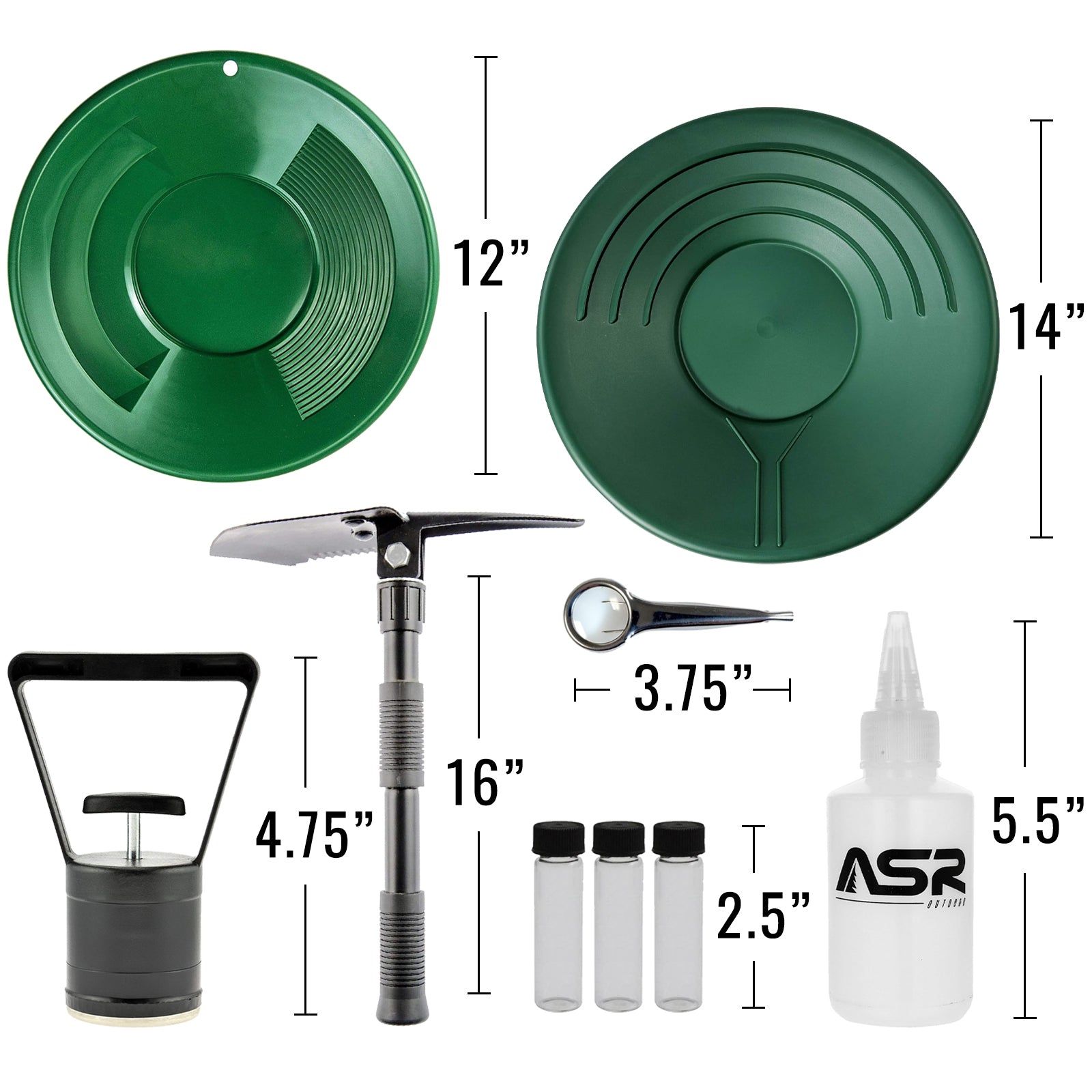 14pc remote adventure rucksack gold panning kit with backpack
