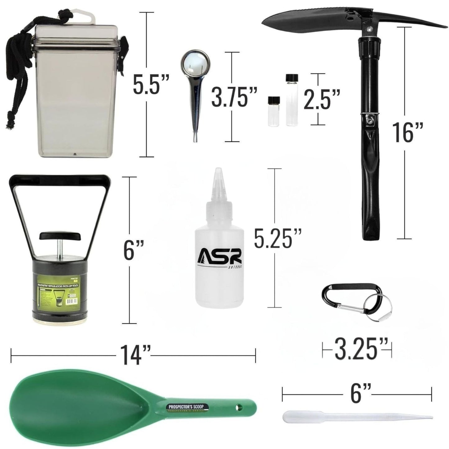 21pc Folding 50 Inch Aluminum Sluice Box Gold Panning Kit with Gold Recovery Prospecting Tools