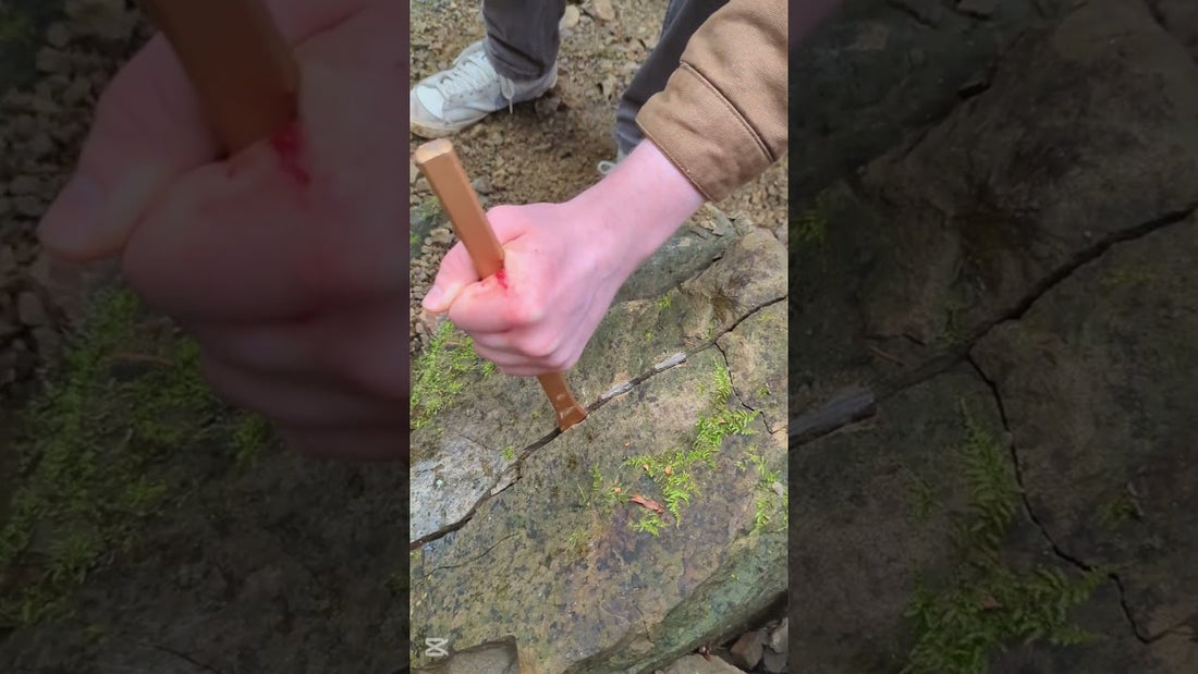 Cracking Open Rocks by the River with a Rock Pick