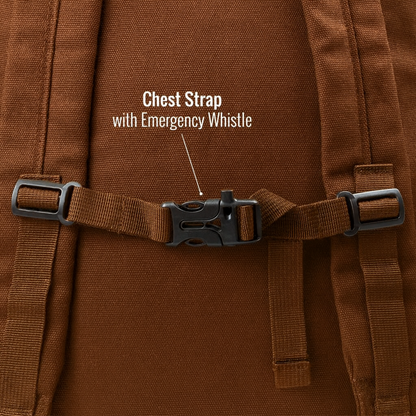 30L heavy-stitch canvas gold panning backpack rucksack for camping and prospecting (view 6).