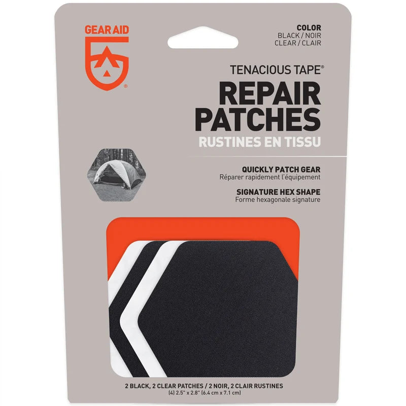 GEAR AID Tenacious Tape Gear Repair Patches, 2.5" 1.5" Hex Shape