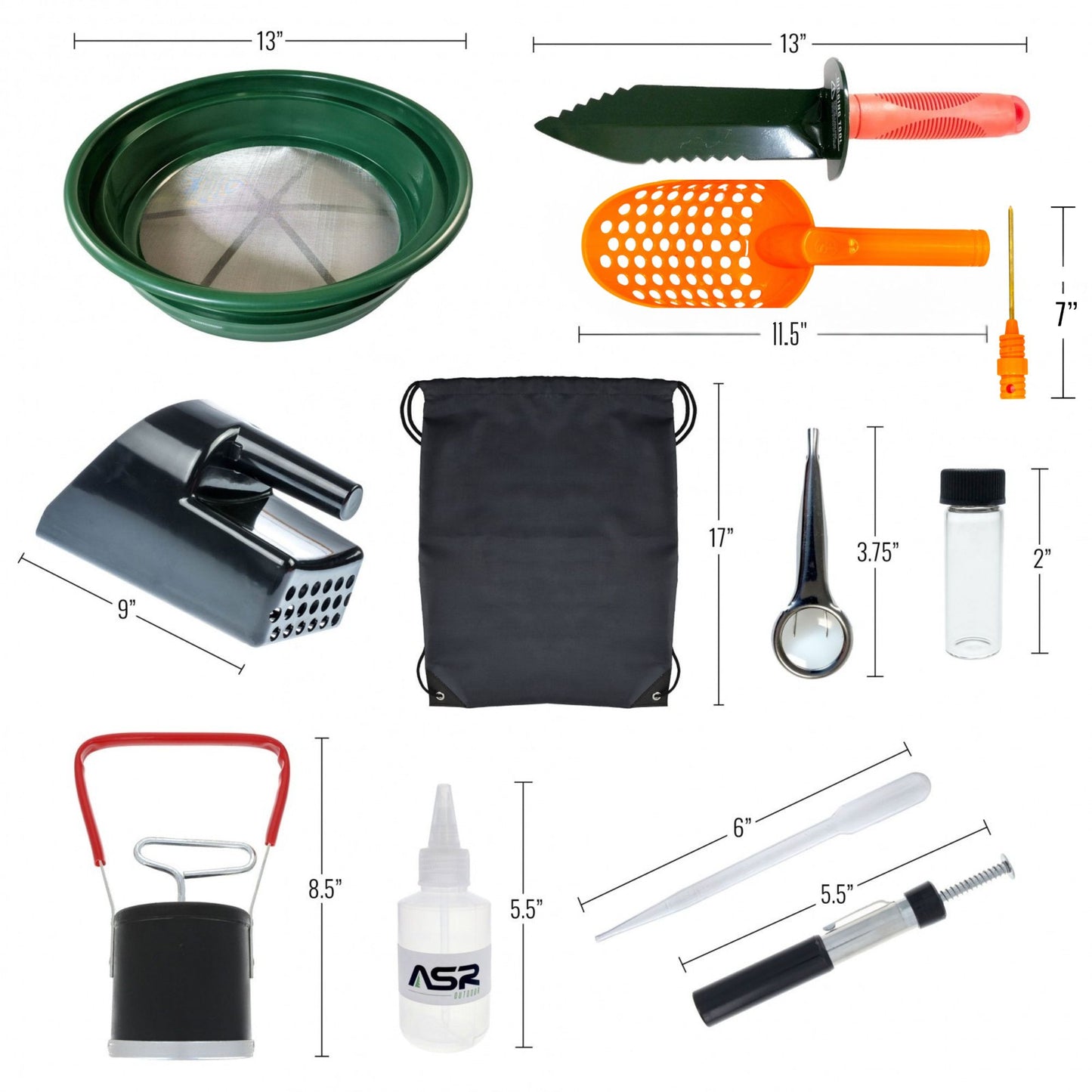 ASR Outdoor 20pc Beach Combing Metal Detecting Recovery Tool Kit