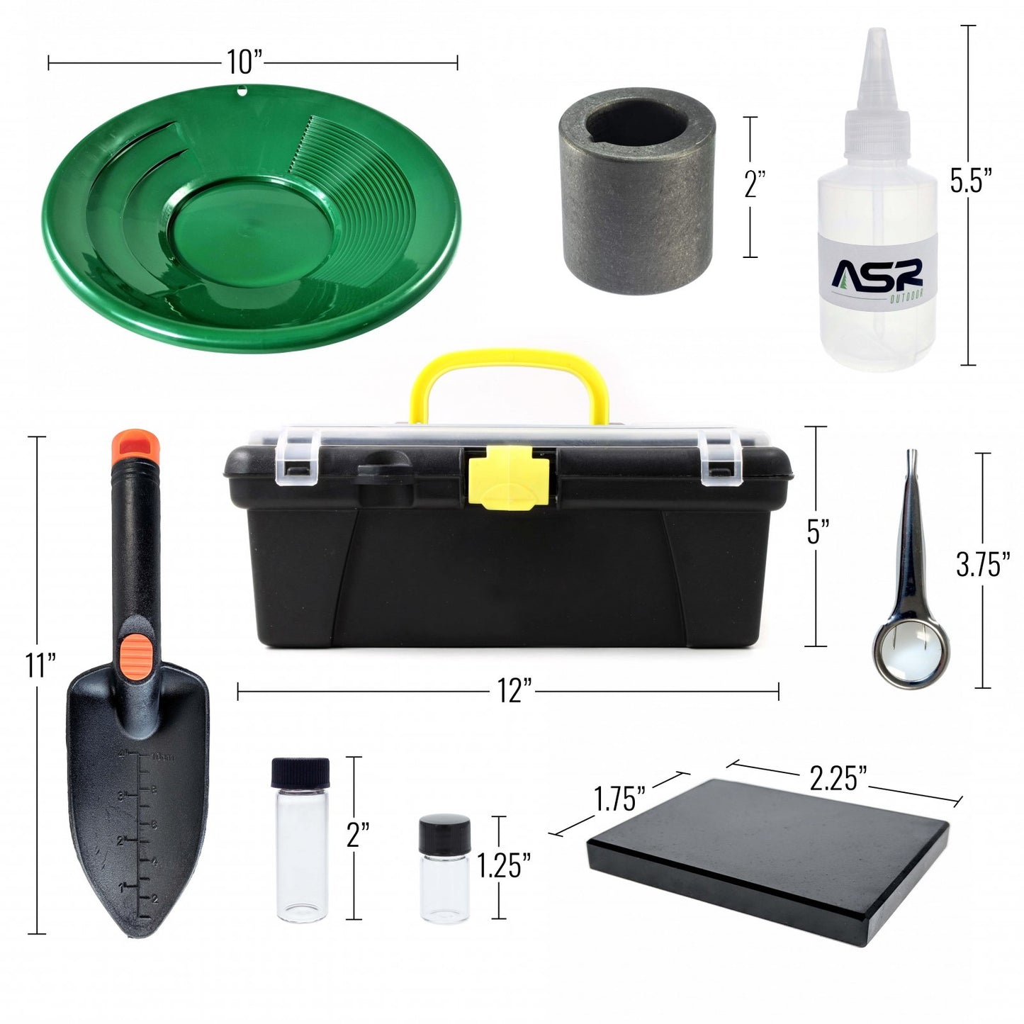 21pc Testing and Finishing Gold Panning Kit with Tool Box