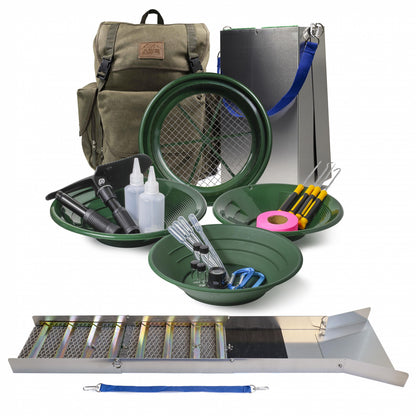 deluxe expert gold panning kit with 50in sluice box green