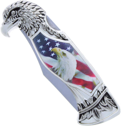 8-inch American back lock folding pocket knife (view 5).