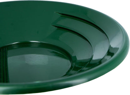10-inch green bottom dual-riffle gold pan for prospecting (view 4).