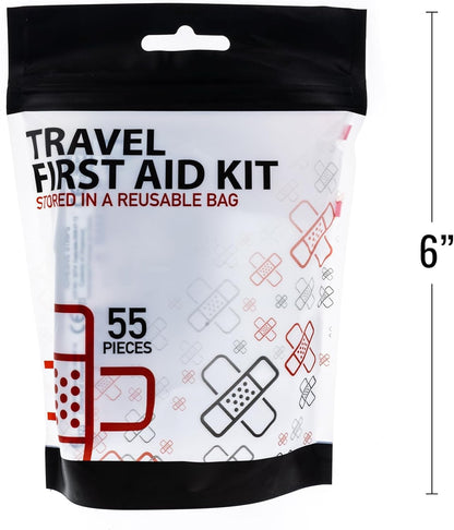 58 piece travel first aid kit for emergency injuries