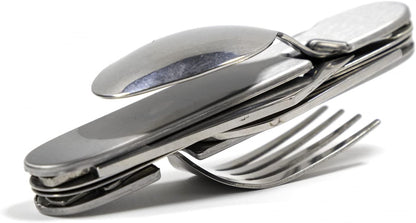 8 function small pocket utensil flatware spoon fork knife camping