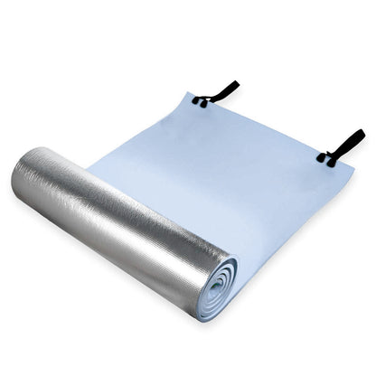 Heat-reflective EVA foam camping sleeping pad for cold-weather warmth.