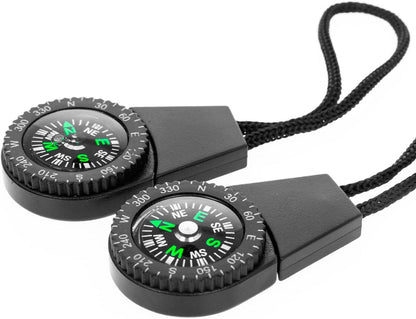 2pk Zipper Pull Mini Compass