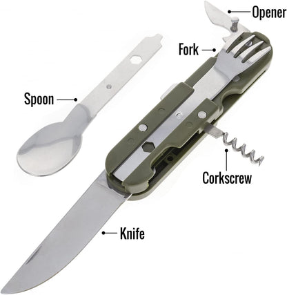 9 in 1 Camping Kitchen Multi-Tool with Carrying Case and Bottle Opener