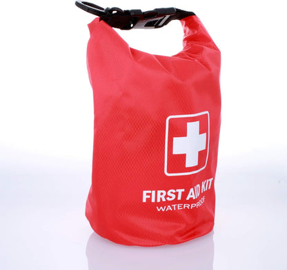 100-piece first aid and emergency kit in a waterproof dry sack.