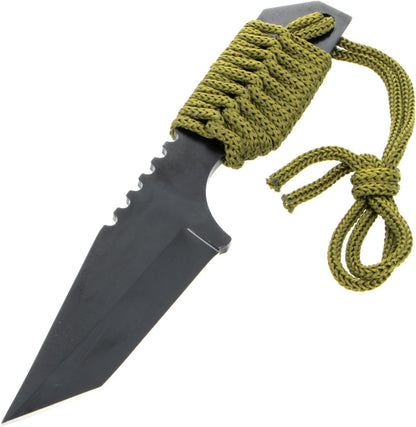 Small paracord blade with fire starter flint survival knife 