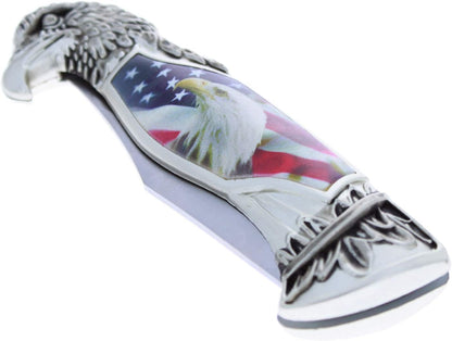 8-inch American back lock folding pocket knife (view 2).