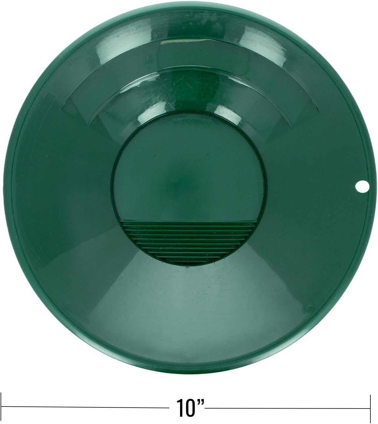 10 Inch Bottom Dual Riffle Gold Pan Gold Prospecting Equipment, Green