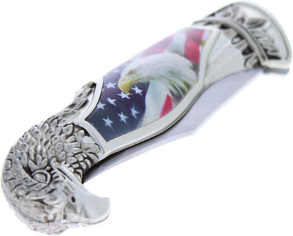 8-inch American back lock folding pocket knife (view 4).