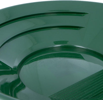10-inch green bottom dual-riffle gold pan for prospecting (view 6).