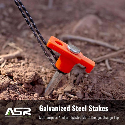 6pc Tent Stake Set with Hook Head for Hard Packed Soil