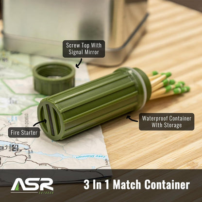 waterproof match stick storage container