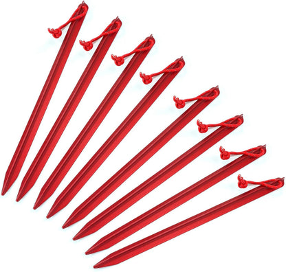 military grade alumninum camping stakes to drill down your tent or canopy