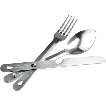 ASR Outdoor 3pc Camping Utensil Set Military Ration Knife Fork Spoon Accessorie