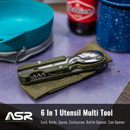 7 in 1 Camping Kitchen Multi-Tool with Carrying Case and Bottle Opener