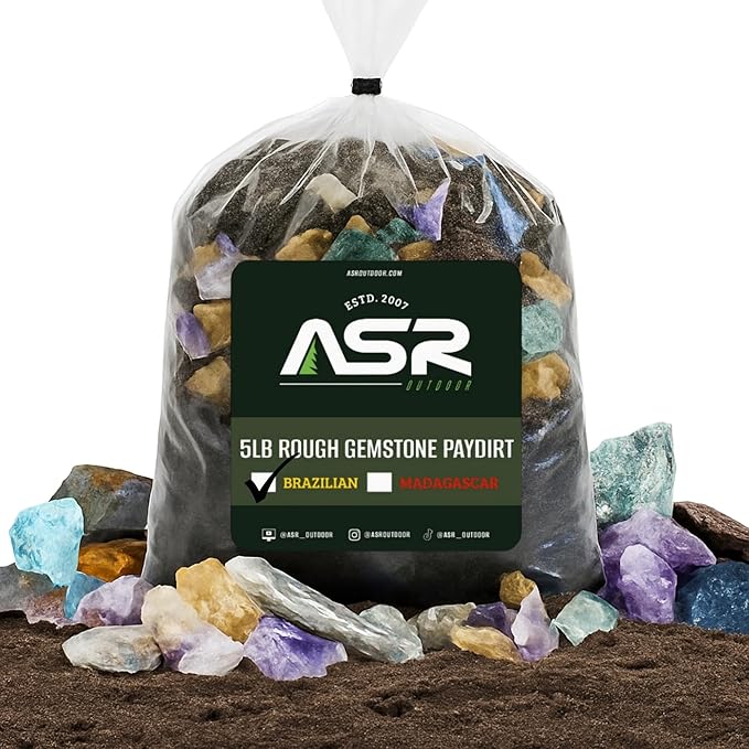 5lb bag of genuine Brazilian rough gemstone paydirt for sifting and sorting.