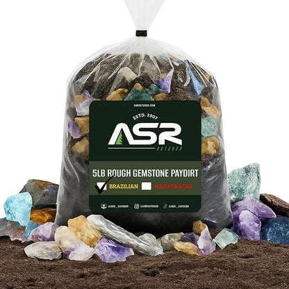 5lb bag of genuine Brazilian rough gemstone paydirt for sifting and sorting.