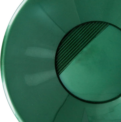 10-inch green bottom dual-riffle gold pan for prospecting (view 3).