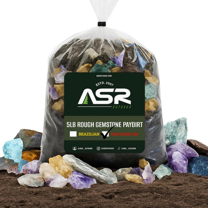 5-pound rough gemstone paydirt bag for rock and mineral collecting.