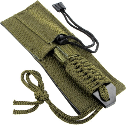 Small paracord blade with fire starter flint survival knife 
