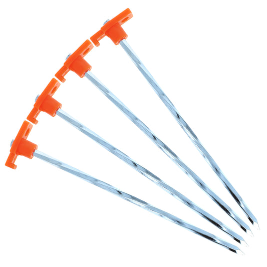 Heavy Duty Galvanized Carbon Steel Tent Stakes 11 Inch – Camping Ground Anchors for Tents Tarps Canopies (3 Colors, Assorted Pack Sizes)
