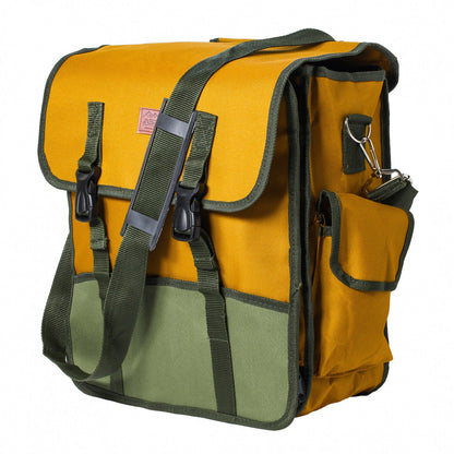 13-pocket musette shoulder tool bag in nylon for rock hounding and metal detecting gear.