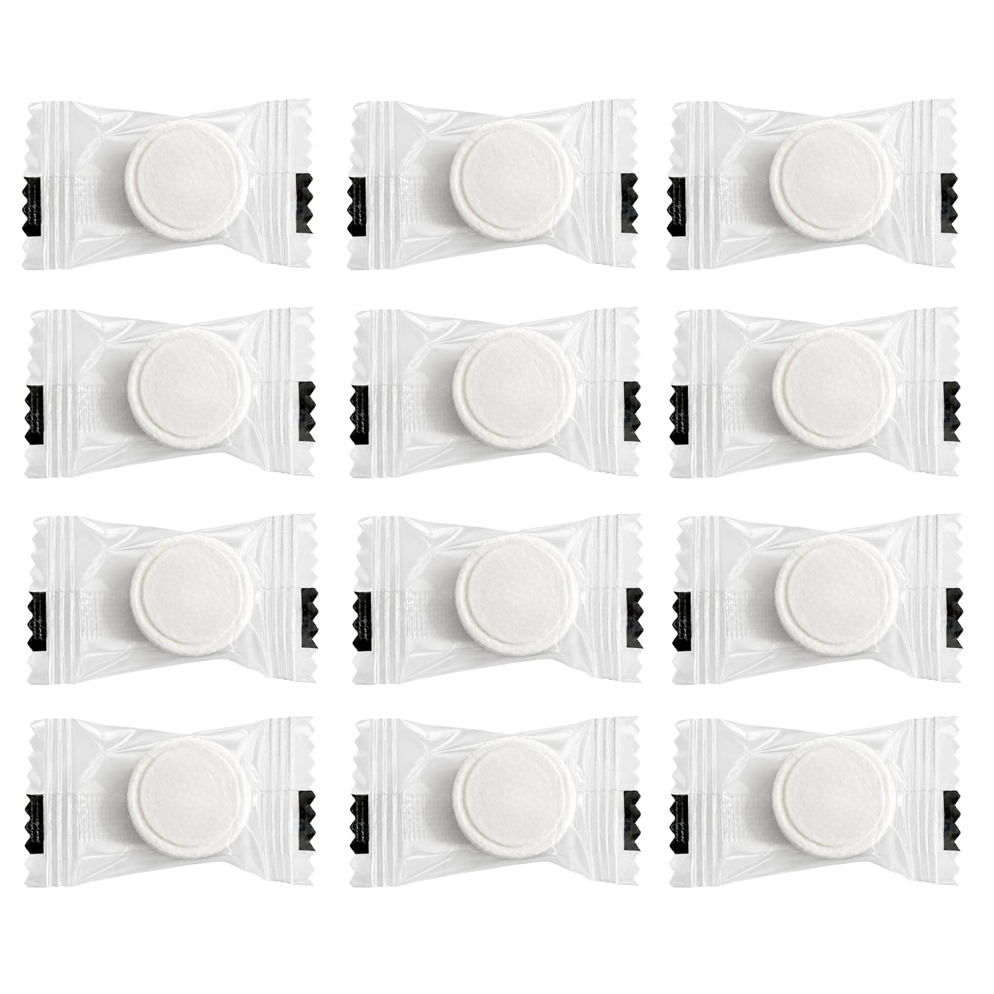 12-Pack Compressed Biodegradable Towels for Travel & Camping (White)