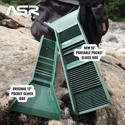 Mini Portable 3 Riffle Rubber Sluice Box Gold Prospecting Equipment (12 Inch or 16 Inch)