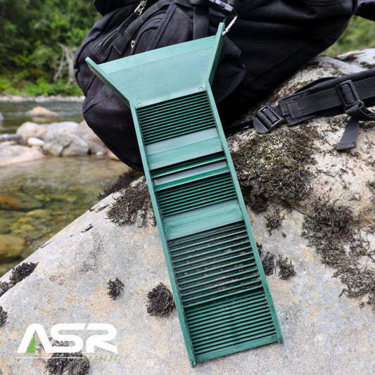 Mini Portable 3 Riffle Rubber Sluice Box Gold Prospecting Equipment (12 Inch or 16 Inch)