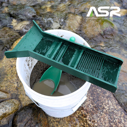 Mini Portable 3 Riffle Rubber Sluice Box Gold Prospecting Equipment (12 Inch or 16 Inch)