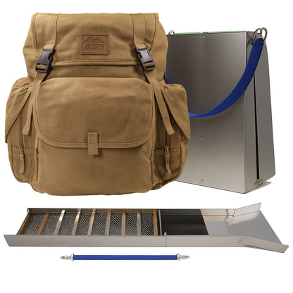 50-inch folding aluminum sluice box backpack kit for gold prospecting (view 1).