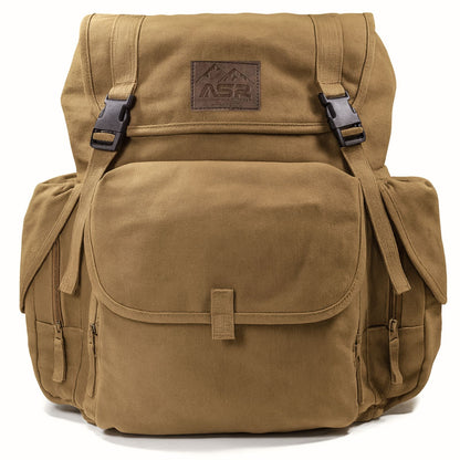 30L heavy-stitch canvas gold panning backpack rucksack for camping and prospecting (view 1).