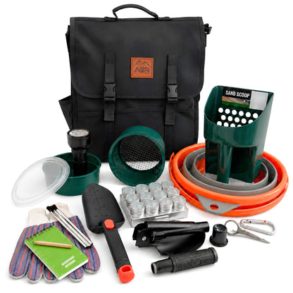 35pc Beachcombing & Metal Detecting Tool Kit with Musette Field Bag (2 Colors)