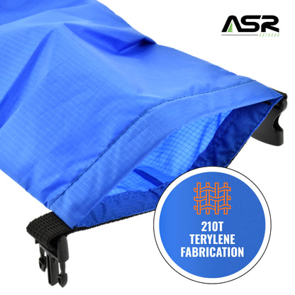 Lightweight waterproof dry sack bag with a roll-top closure (view 3).