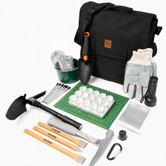 40pc Deluxe Geology Rock Hounding Kit with Mining Tools and Carry Bag