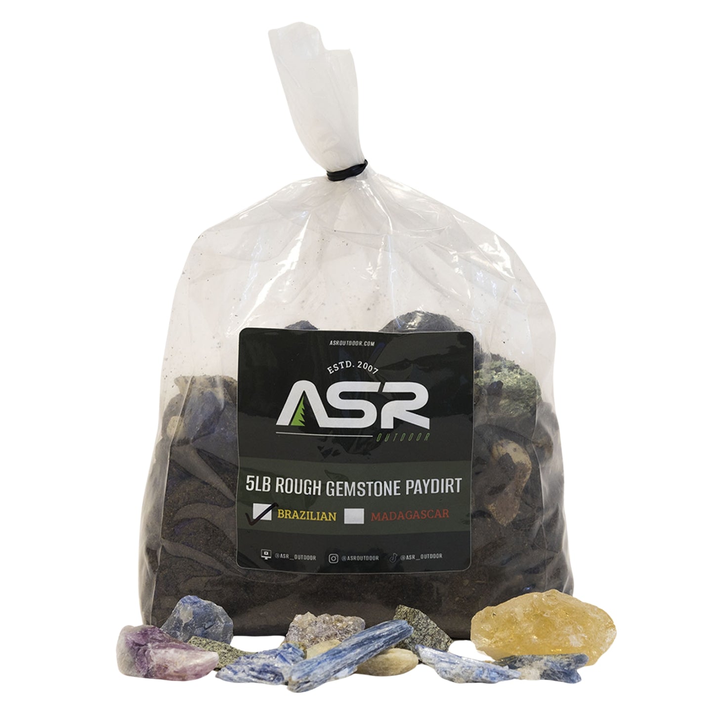 5lb Genuine Tumbled Rocks and Rough Gemstone Paydirt Kits, 14pc (2 Styles)