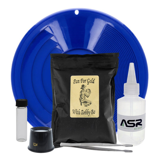 ASR Outdoor Beginner Gold Panning Kit with 1LB Guaranteed Gold Paydirt (3 Colors), 6pc