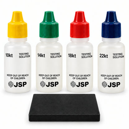 5pc Complete Gold Testing Kit with Acid Testing Solution & Scratch Stone Set